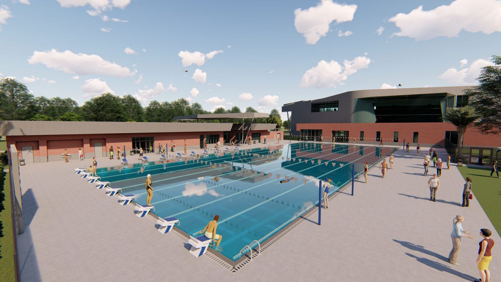 Thiết kế bể bơi thi đấu cần đảm bảo tiêu chuẩn nhiệt độ nước và ánh sáng bể bơi